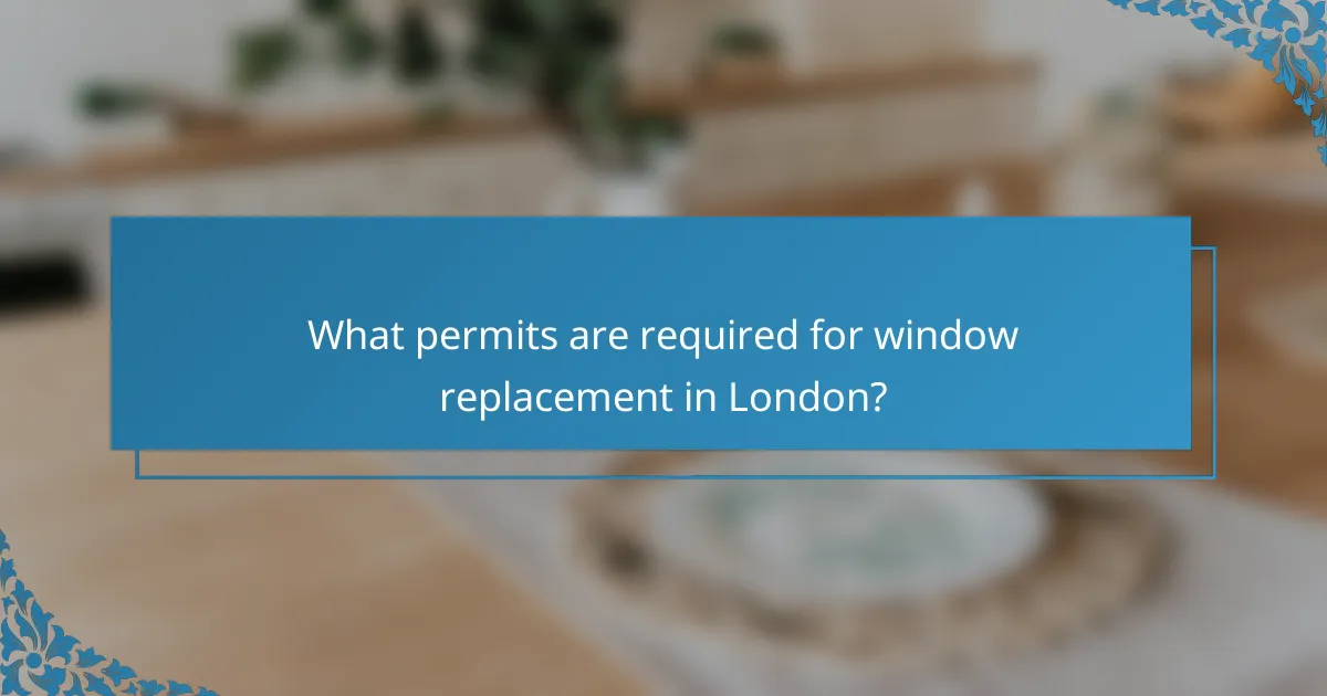 What permits are required for window replacement in London?