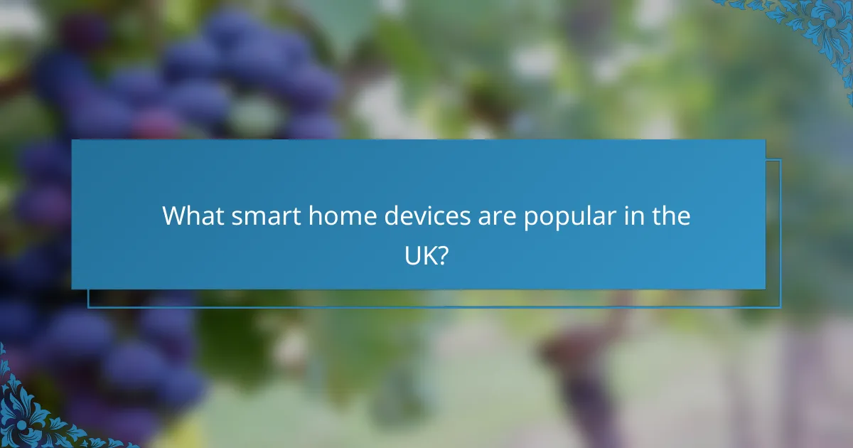What smart home devices are popular in the UK?